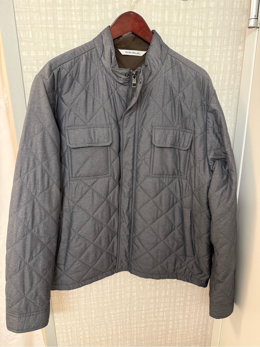 Peter Millar Gray Quilted Lightweight Jacket